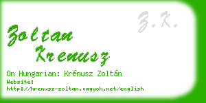 zoltan krenusz business card